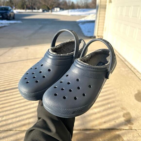 Crocs Classic Lined Clogs Big Kids Size J 5 Blue - Picture 12 of 14